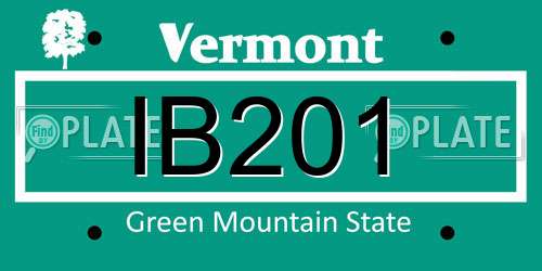 IB201 Vermont License Plate
