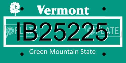 IB25225 Vermont License Plate