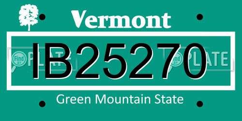 IB25270 Vermont License Plate