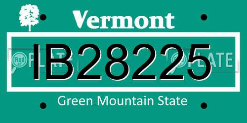 IB28225 Vermont License Plate
