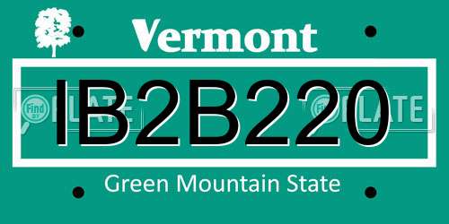 IB2B220 Vermont License Plate