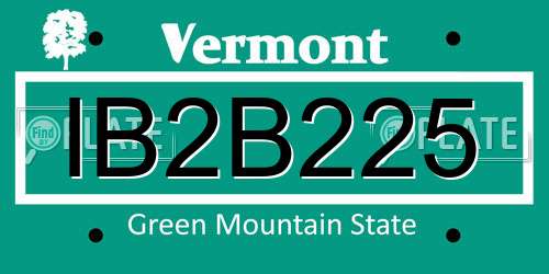 IB2B225 Vermont License Plate