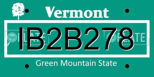 IB2B278 Vermont License Plate