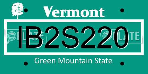 IB2S220 Vermont License Plate