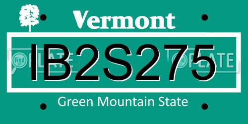 IB2S275 Vermont License Plate