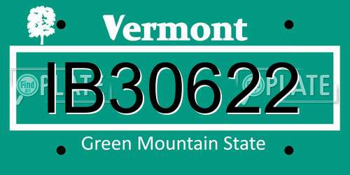 IB30622 Vermont License Plate