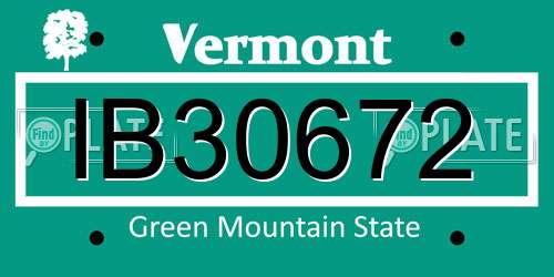 IB30672 Vermont License Plate