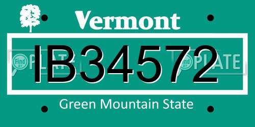 IB34572 Vermont License Plate