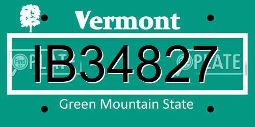 IB34827 Vermont License Plate