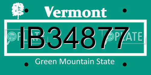 IB34877 Vermont License Plate