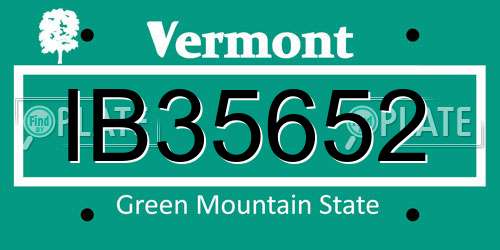 IB35652 Vermont License Plate