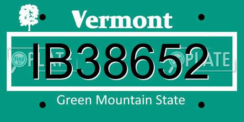 IB38652 Vermont License Plate