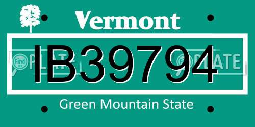 IB39794 Vermont License Plate