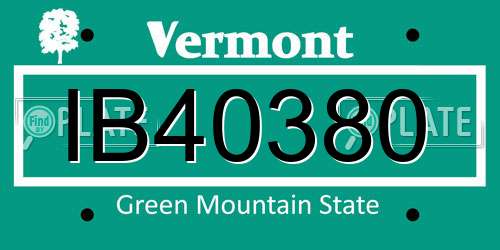 IB40380 Vermont License Plate