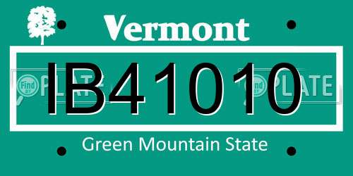IB41010 Vermont License Plate
