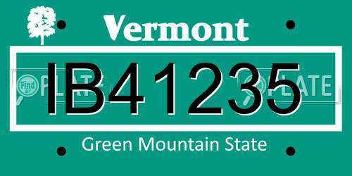 IB41235 Vermont License Plate