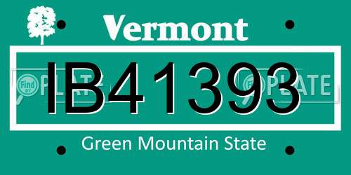 IB41393 Vermont License Plate