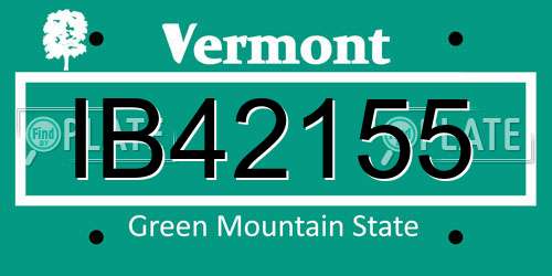 IB42155 Vermont License Plate