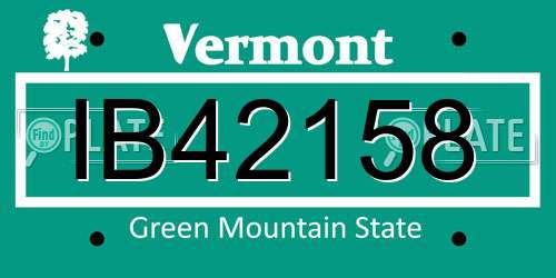 IB42158 Vermont License Plate