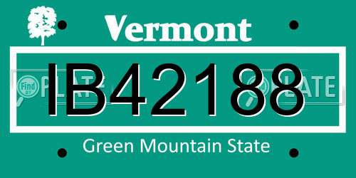 IB42188 Vermont License Plate