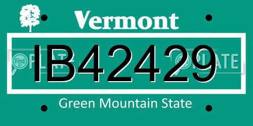 IB42429 Vermont License Plate