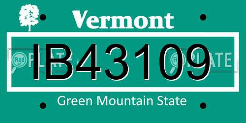 IB43109 Vermont License Plate