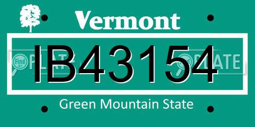 IB43154 Vermont License Plate