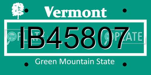 IB45807 Vermont License Plate