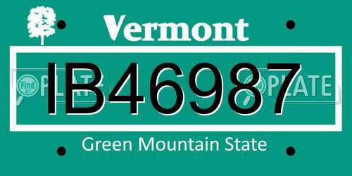 IB46987 Vermont License Plate
