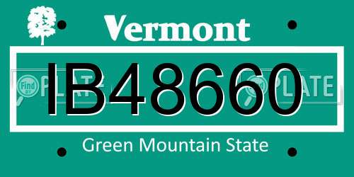 IB48660 Vermont License Plate