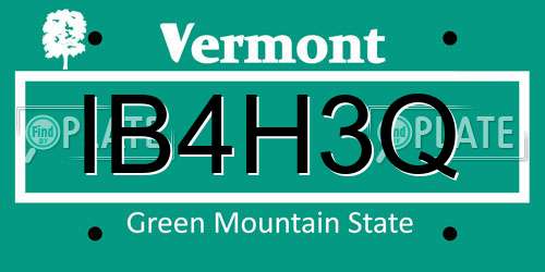 IB4H3Q Vermont License Plate
