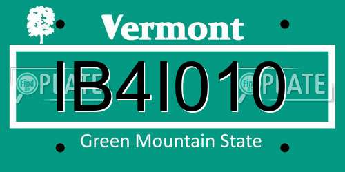 IB4I010 Vermont License Plate