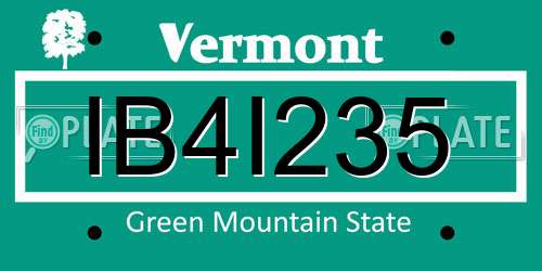 IB4I235 Vermont License Plate