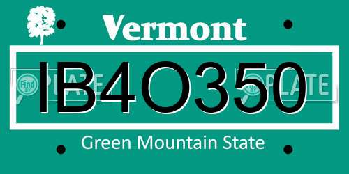 IB4O350 Vermont License Plate