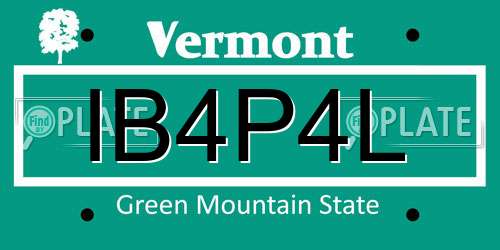 IB4P4L Vermont License Plate