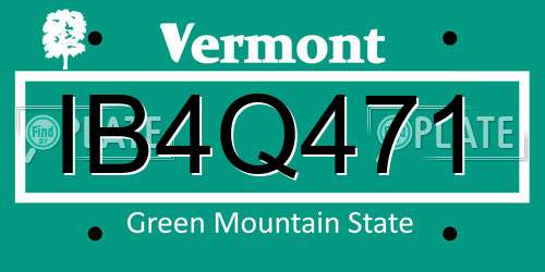 IB4Q471 Vermont License Plate