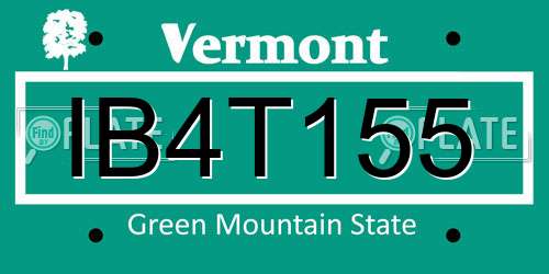 IB4T155 Vermont License Plate