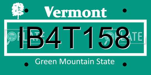 IB4T158 Vermont License Plate