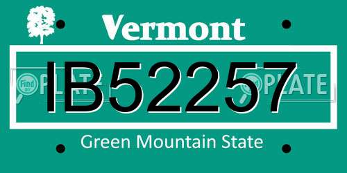 IB52257 Vermont License Plate