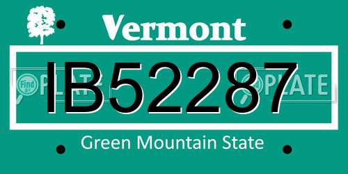 IB52287 Vermont License Plate