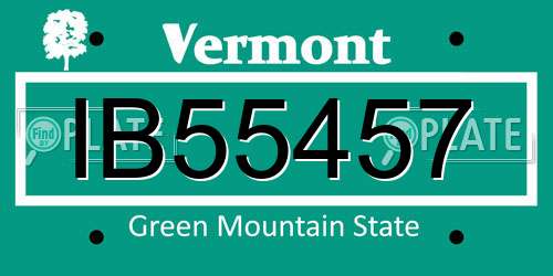 IB55457 Vermont License Plate
