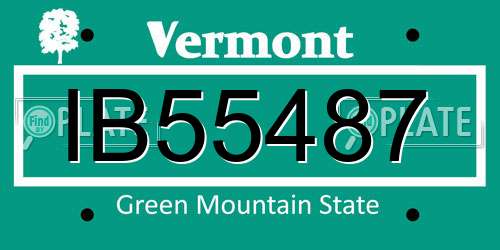 IB55487 Vermont License Plate