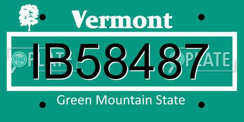 IB58487 Vermont License Plate
