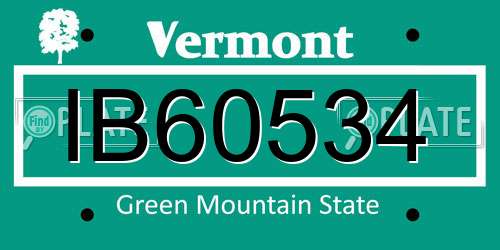 IB60534 Vermont License Plate