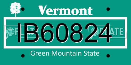 IB60824 Vermont License Plate
