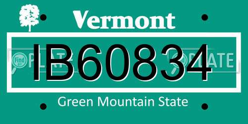 IB60834 Vermont License Plate