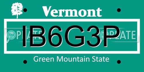IB6G3P Vermont License Plate