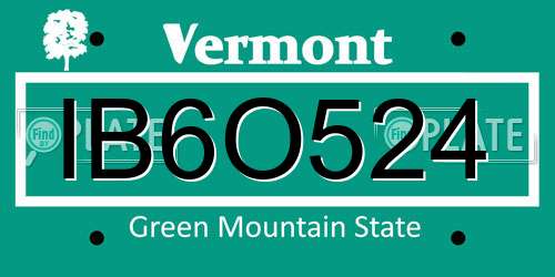 IB6O524 Vermont License Plate