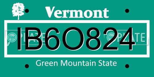 IB6O824 Vermont License Plate