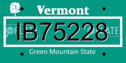 IB75228 Vermont License Plate